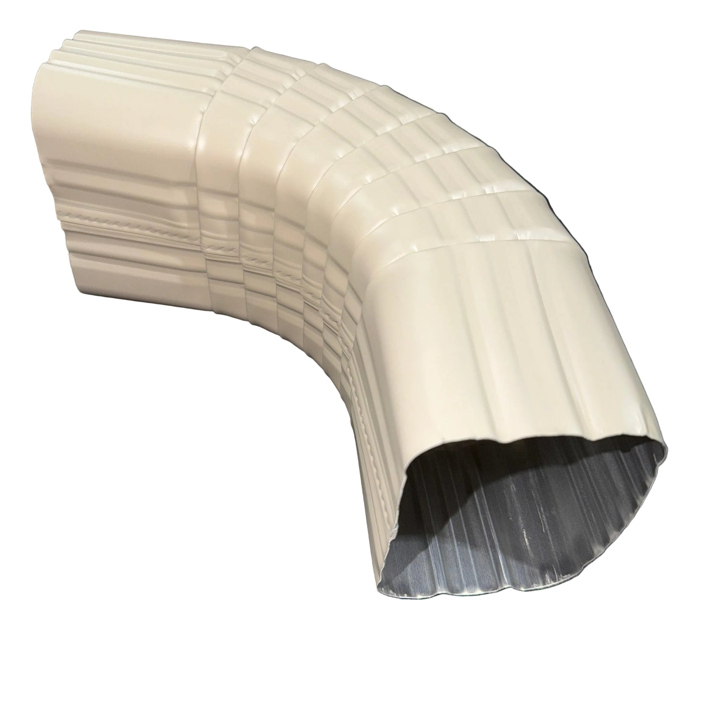 3x4 aluminum downspout elbow 75 degree Type A Style A corrugated ribbed clay brown gutter bend fitting professional grade rectangular profile high capacity drainage tight spaces deep fascia - GutterAll Damascus Oregon