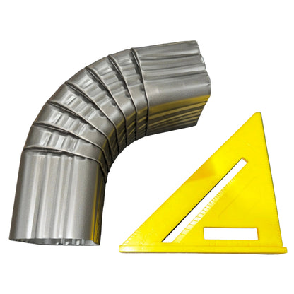 3x4 aluminum downspout elbow 75 degree Type A Style A corrugated ribbed clay brown gutter bend fitting professional grade .027 gauge rectangular profile high capacity drainage tight spaces deep fascia - GutterAll Damascus Oregon