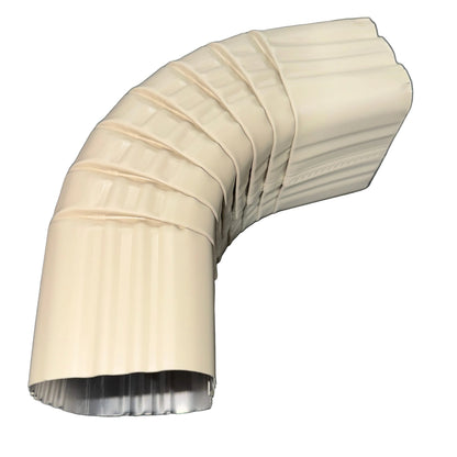 3x4 aluminum downspout elbow 75 degree Type A Style A corrugated ribbed clay brown gutter bend fitting professional grade rectangular profile high capacity drainage tight spaces deep fascia - GutterAll Damascus Oregon