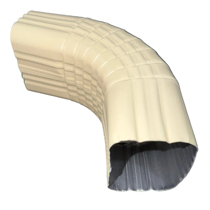 3x4 aluminum downspout elbow 75 degree Type A Style A corrugated ribbed clay brown gutter bend fitting professional grade rectangular profile high capacity drainage tight spaces deep fascia - GutterAll Damascus Oregon