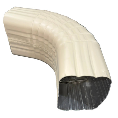 3x4 aluminum downspout elbow 75 degree Type A Style A corrugated ribbed clay brown gutter bend fitting professional grade rectangular profile high capacity drainage tight spaces deep fascia - GutterAll Damascus Oregon