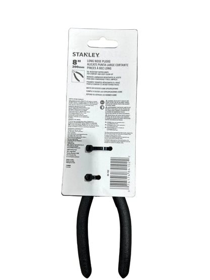 Stanley 8 inch long nose pliers chrome steel serrated jaws comfort grip gutter hanger bending crimping Damascus Oregon GutterAll