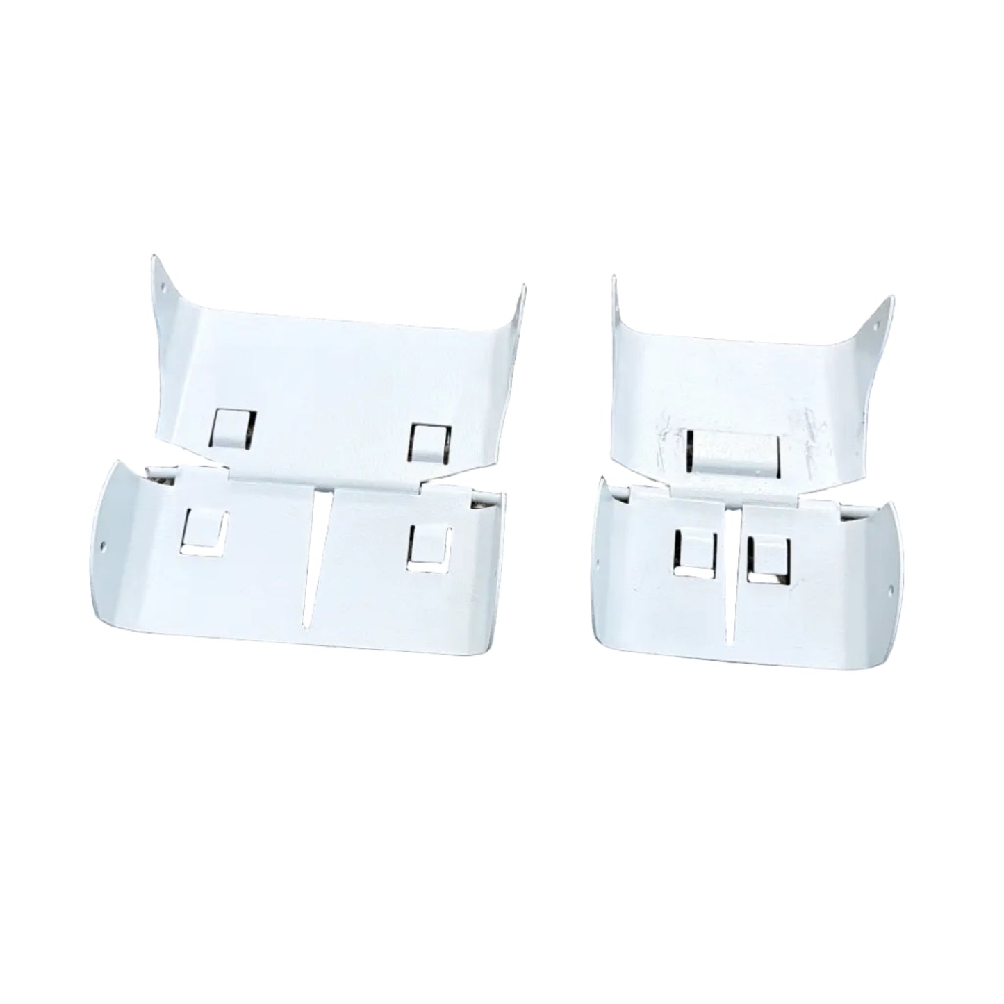 White Galvanized Downspout Hinge Swing Access for Cleaning Maintenance