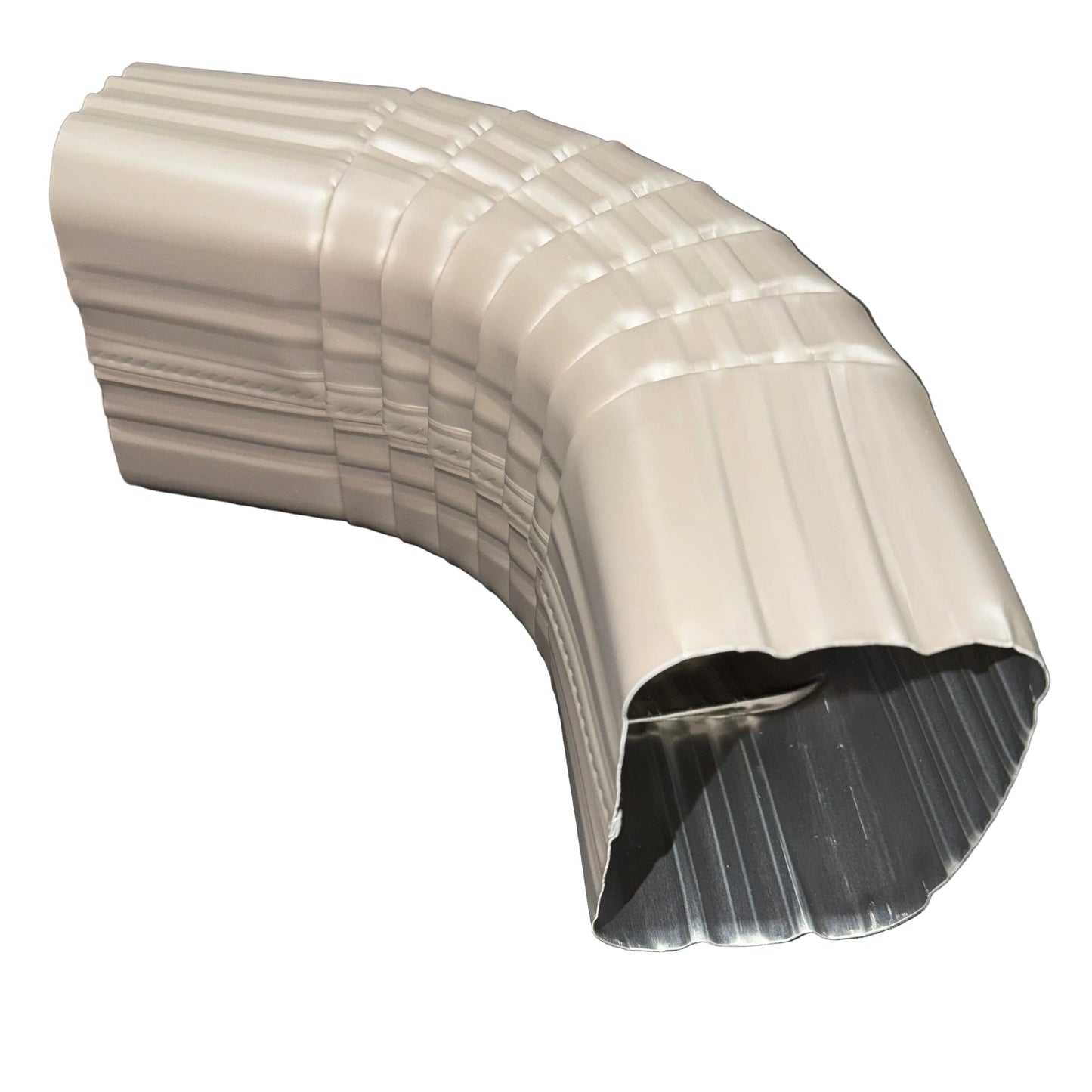 3x4 aluminum downspout elbow 75 degree Type A Style A corrugated ribbed clay brown gutter bend fitting professional grade rectangular profile high capacity drainage tight spaces deep fascia - GutterAll Damascus Oregon
