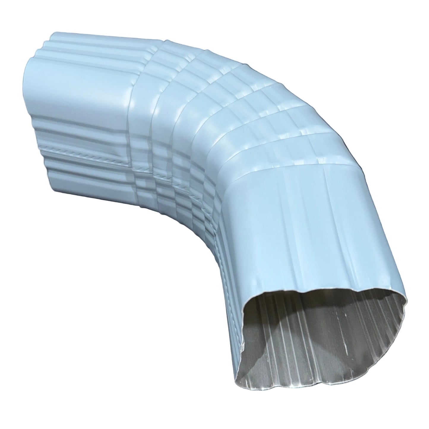 3x4 aluminum downspout elbow 75 degree Type A Style A corrugated ribbed clay brown gutter bend fitting professional grade rectangular profile high capacity drainage tight spaces deep fascia - GutterAll Damascus Oregon
