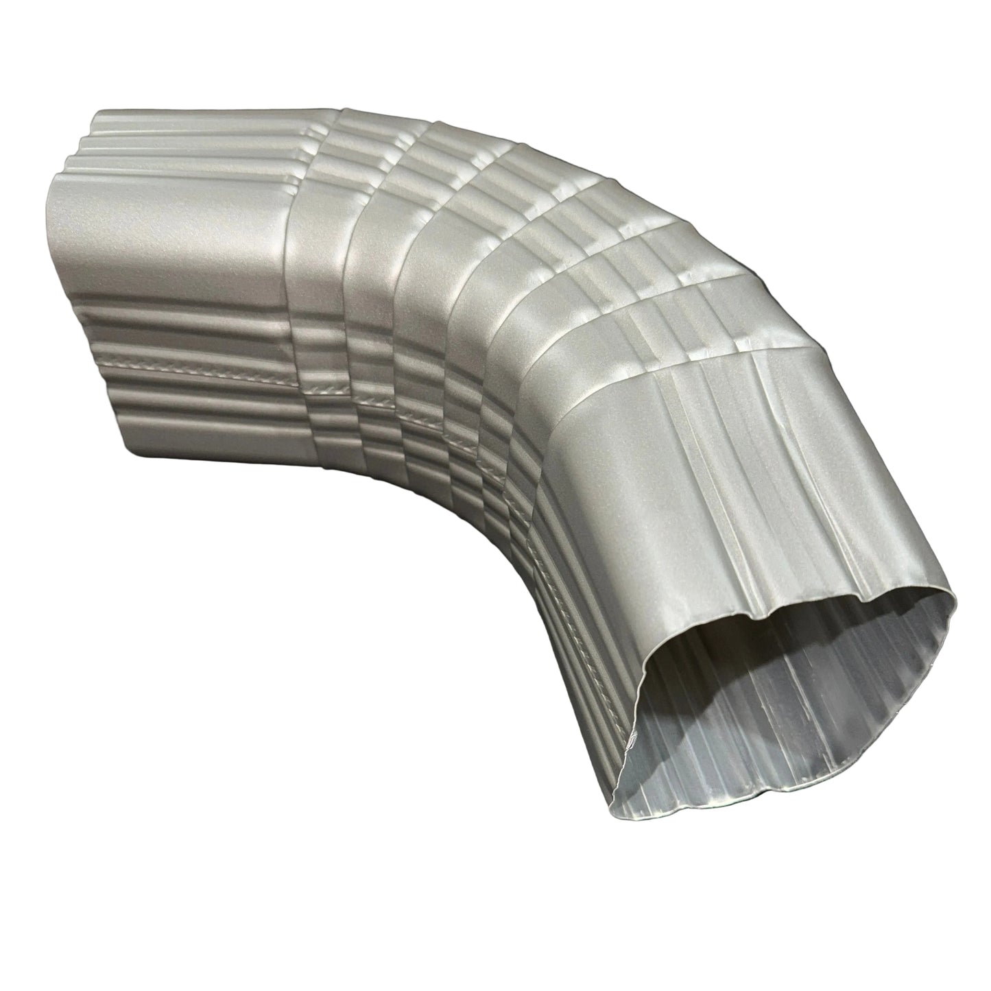 3x4 aluminum downspout elbow 75 degree Type A Style A corrugated ribbed clay brown gutter bend fitting professional grade rectangular profile high capacity drainage tight spaces deep fascia - GutterAll Damascus Oregon