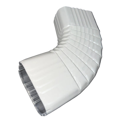 Professional 2x3 Type B downspout elbow 75-degree corrugated aluminum. Superior strength ribbed design in 25+ colors. Optimal water flow. Damascus OR contractor pricing.
