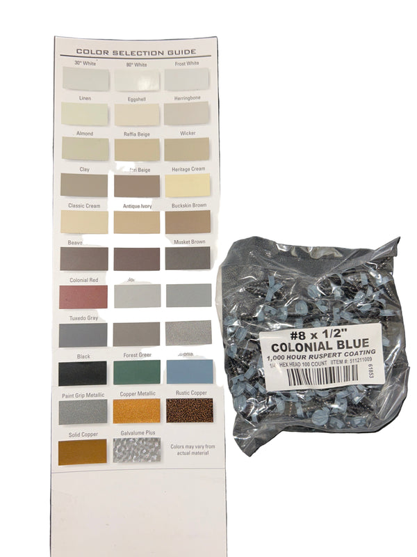 Professional #8 Hex Aluminum Zip Screws – Ruspert Coated | 25+ Color Options | Bulk