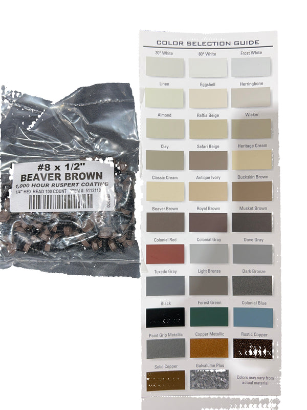 Professional #8 Hex Aluminum Zip Screws – Ruspert Coated | 25+ Color Options | Bulk