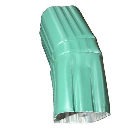 Professional 2x3 Aluminum Downspout Elbow 22.5 Degree Type A showing ribbed construction and smooth interior