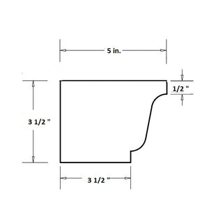 5K Style Gutter End Cap dimensions - detailed technical specifications and measurements