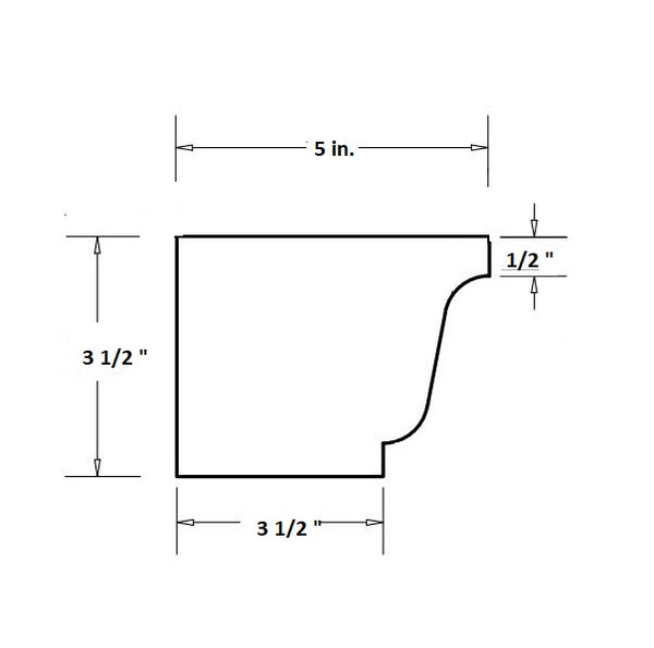 5K Style Gutter End Cap dimensions - detailed technical specifications and measurements