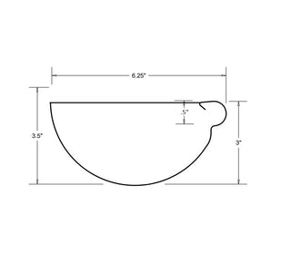 Half Round Style 6-inch End Cap specifications - detailed dimensions and installation guide