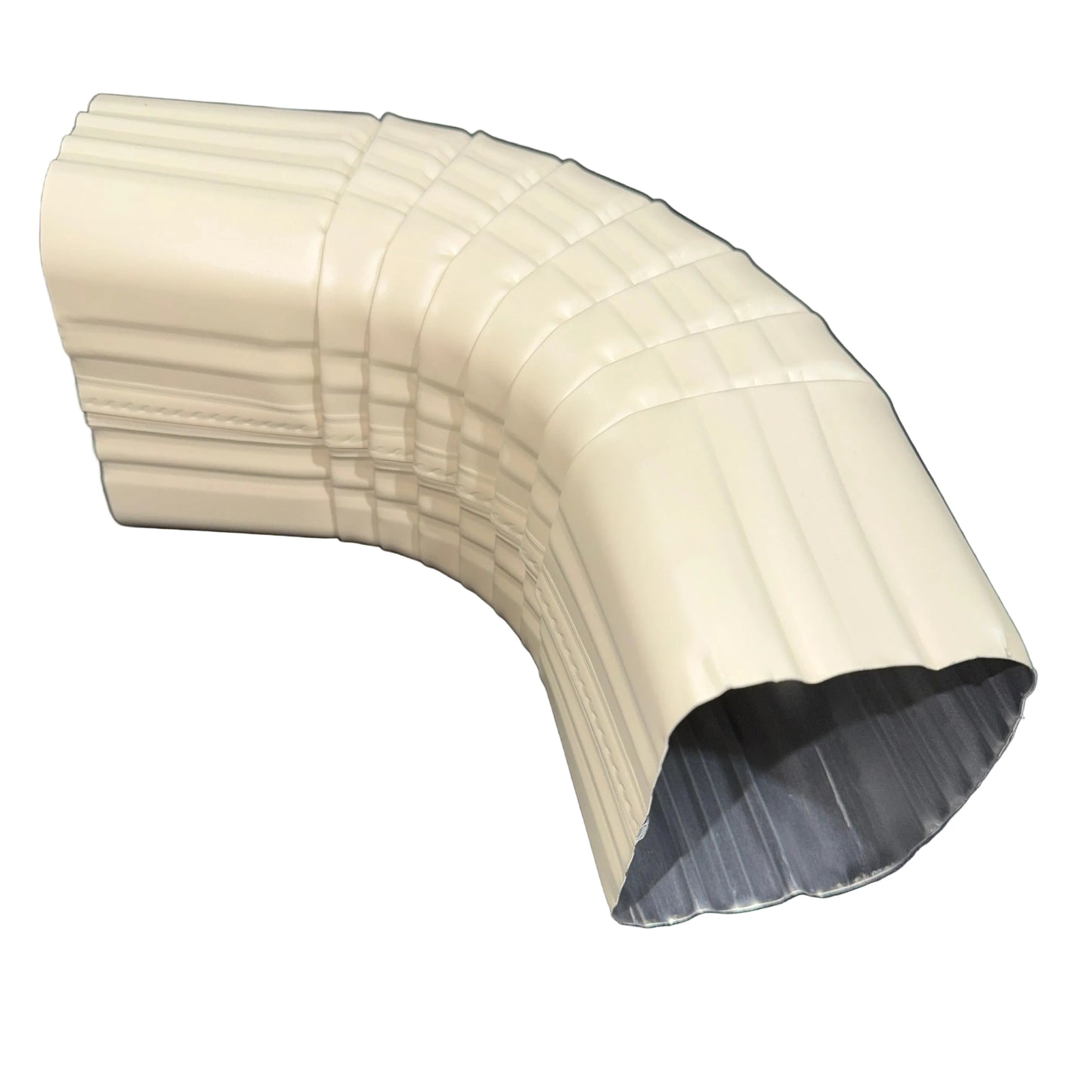 3x4 aluminum downspout elbow 75 degree Type A Style A corrugated ribbed clay brown gutter bend fitting professional grade rectangular profile high capacity drainage tight spaces deep fascia - GutterAll Damascus Oregon
