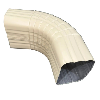 3x4 aluminum downspout elbow 75 degree Type A Style A corrugated ribbed clay brown gutter bend fitting professional grade rectangular profile high capacity drainage tight spaces deep fascia - GutterAll Damascus Oregon
