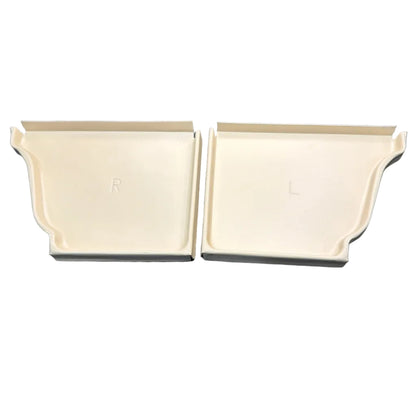 Pair of 5K aluminum gutter end caps left and right K-style ogee profile for seamless gutter systems in Damascus OR – Gutter All