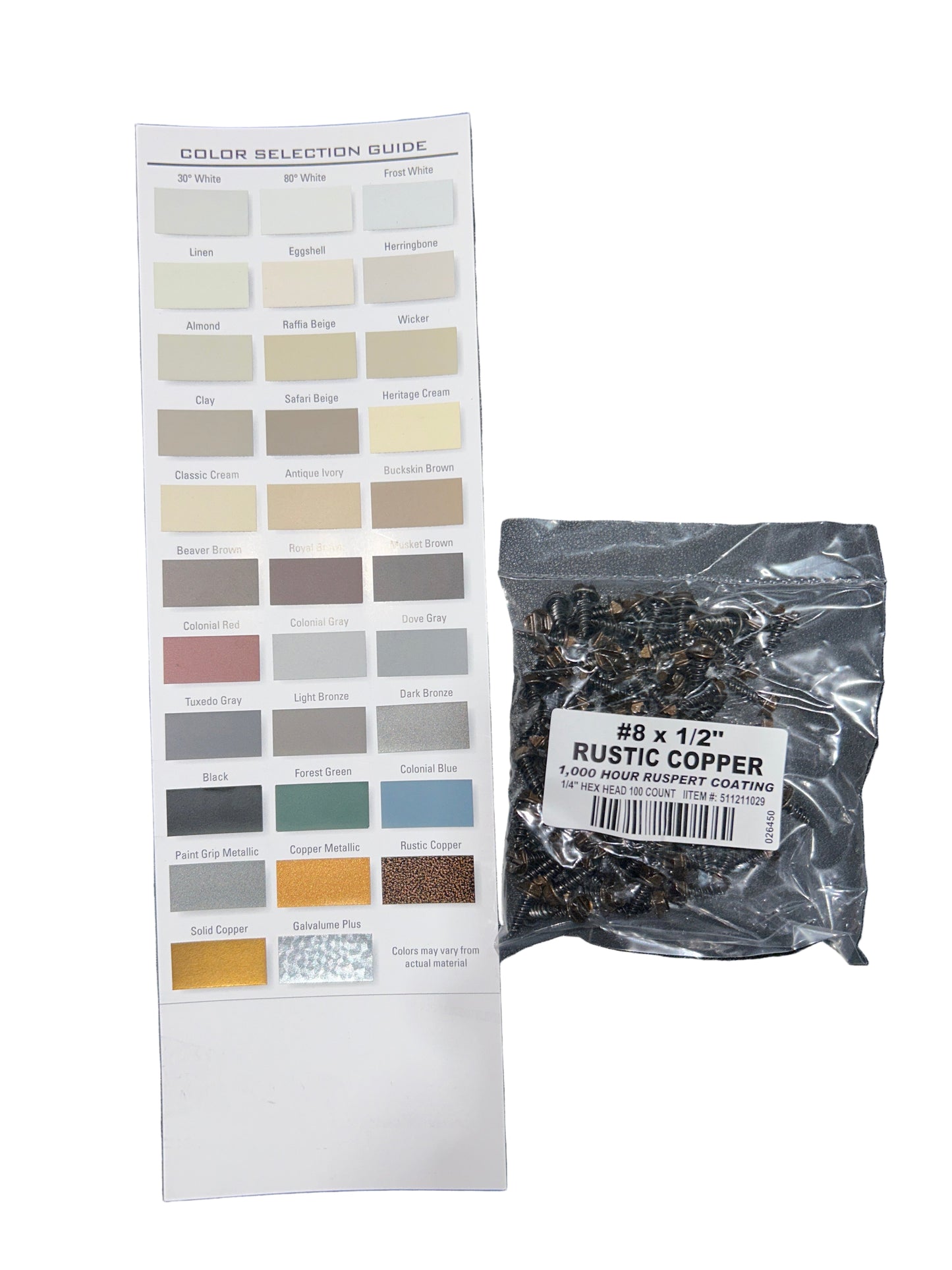 #8 x 1/2" Hex Zip Screws | Aluminum Head | 30 Colors | Damascus OR