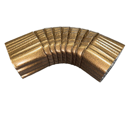 Professional 2x3 Type B downspout elbow 75-degree corrugated aluminum. Superior strength ribbed design in 25+ colors. Optimal water flow. Damascus OR contractor pricing.

