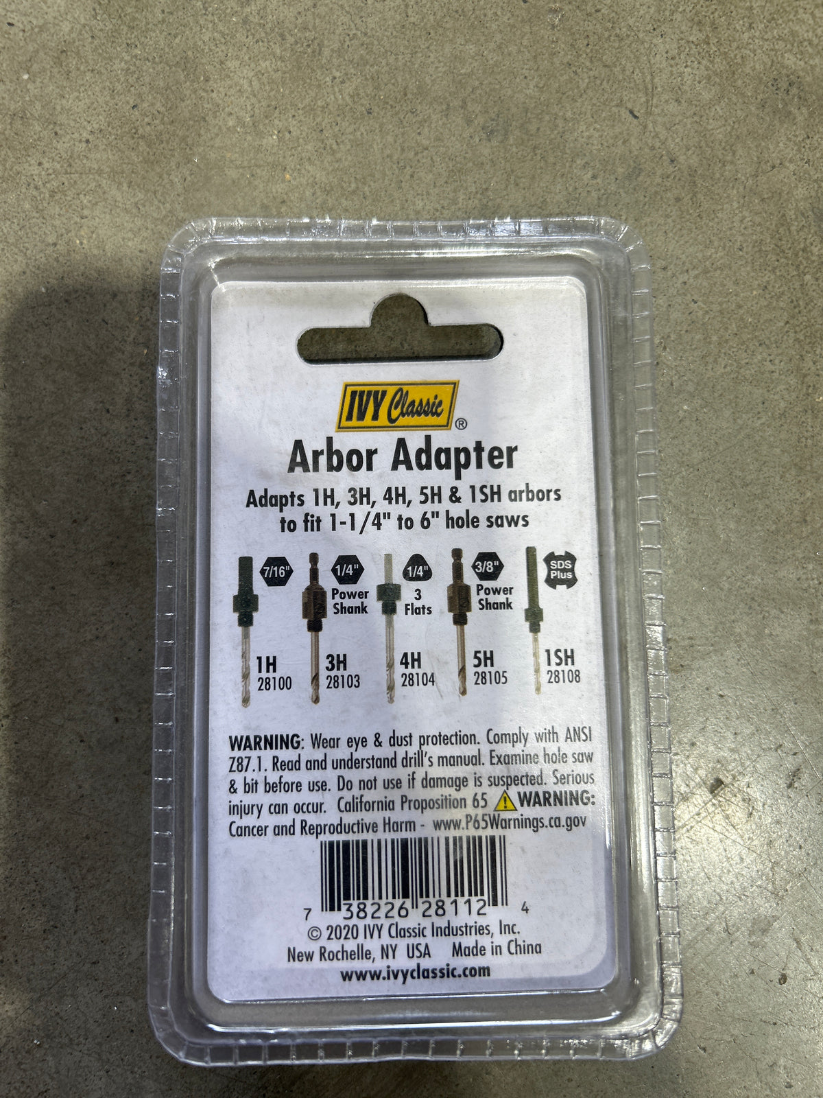 Arbor Reducer IVY Classic Arbor Adapter 1/2-20 to 5/8-18 Steel Spacer Hole Saw Kit ...