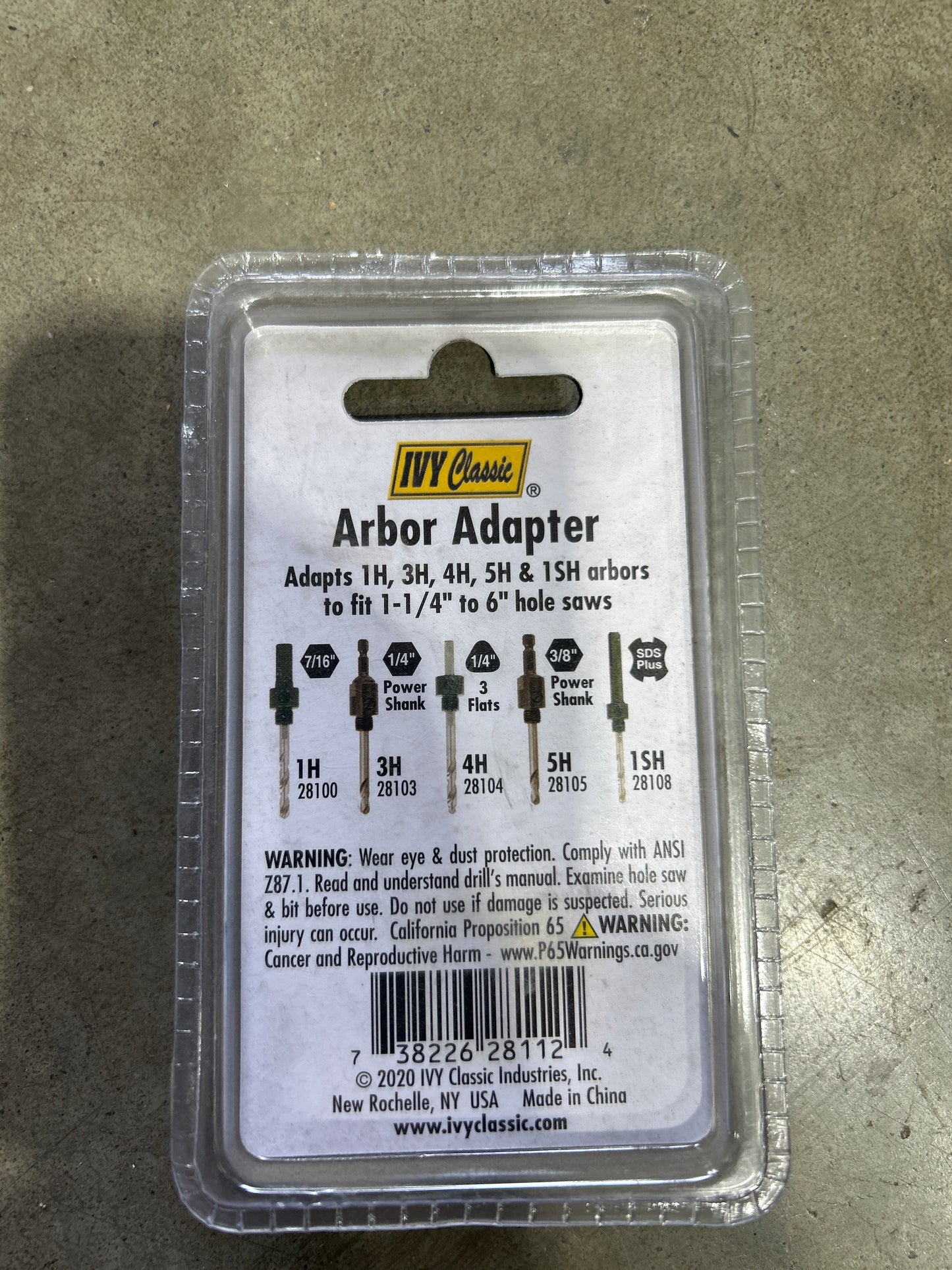 GA IVY Classic 28112 Hole Saw Arbor Adapter – 1/2"-20 to 5/8"-18 Thread Converter with Hex Flange (Single)