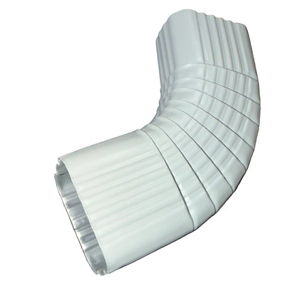 Professional 2x3 Type B downspout elbow 75-degree corrugated aluminum. Superior strength ribbed design in 25+ colors. Optimal water flow. Damascus OR contractor pricing.
