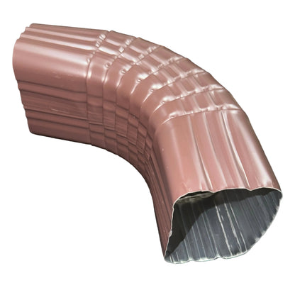 3x4 aluminum downspout elbow 75 degree Type A Style A corrugated ribbed clay brown gutter bend fitting professional grade .027 gauge rectangular profile high capacity drainage tight spaces deep fascia - GutterAll Damascus Oregon