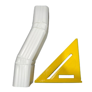 2x3" Professional Double A Offset Downspout Elbow - Aluminum | 2" Wall Clearance | White & Musket Brown | Damascus OR + Nationwide Shipping