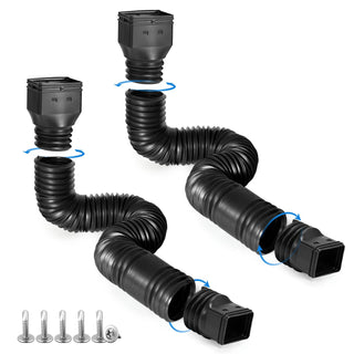 Buy black White-2pack Rain Gutter Downspout Extensions Flexible, Drain Downspout Extender,Down Spout Drain Extender, Gutter Connector Rainwater Drainage,Extendable from 21 to 68 Inches