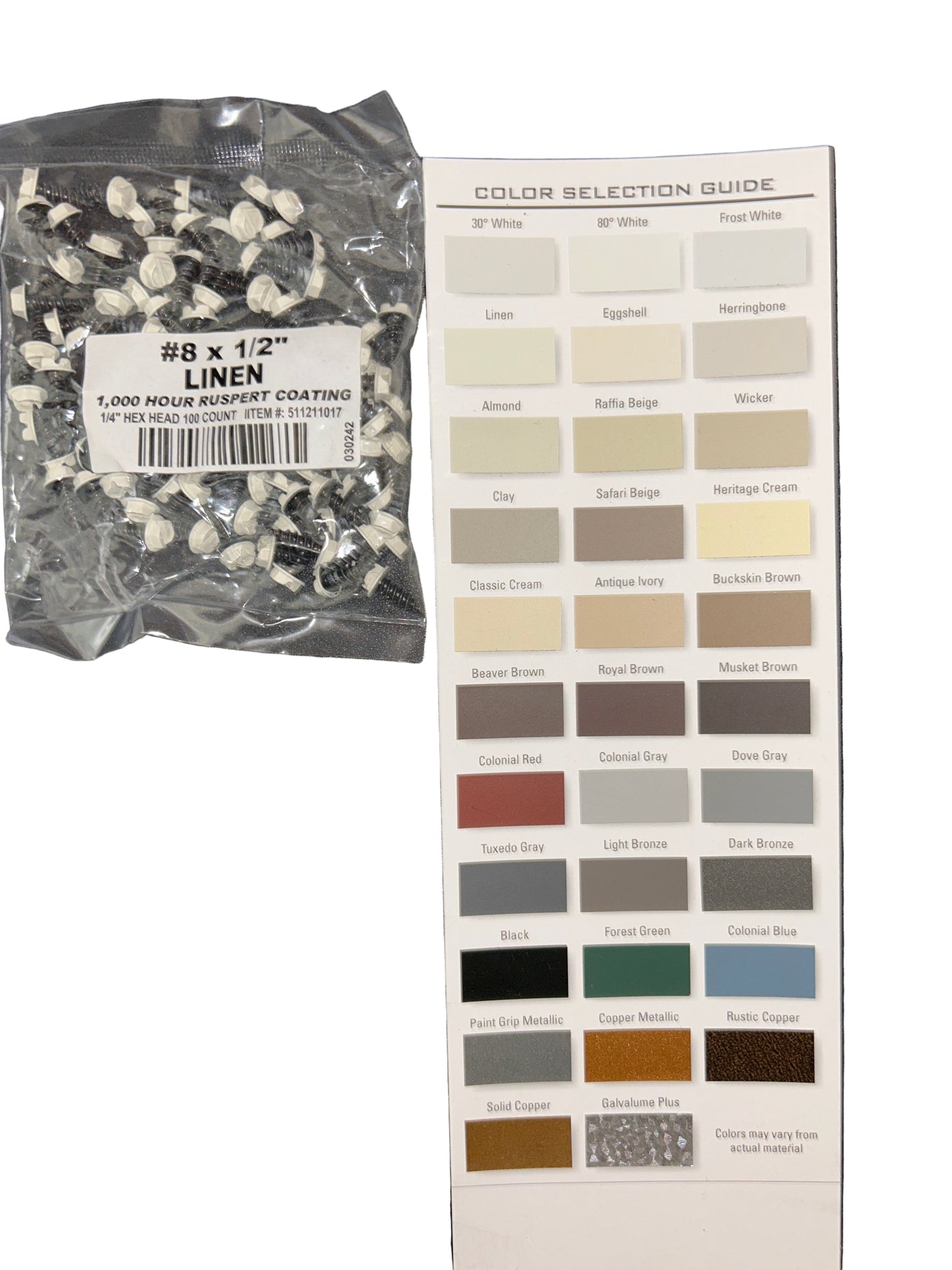 #8 x 1/2" Hex Zip Screws | Aluminum Head | 30 Colors | Damascus OR