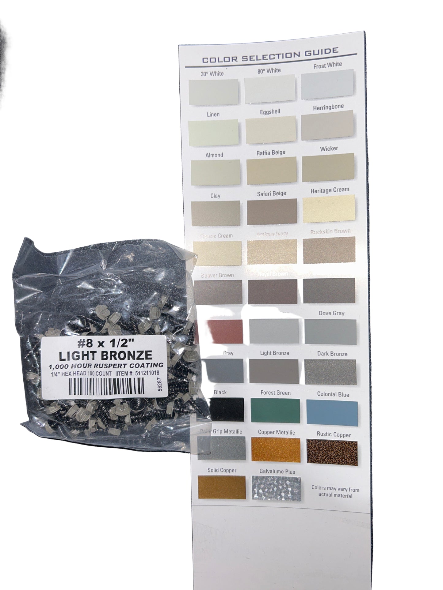 #8 x 1/2" Hex Zip Screws | Aluminum Head | 30 Colors | Damascus OR