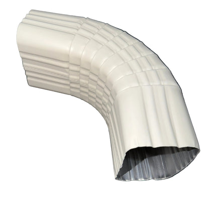 3x4 aluminum downspout elbow 75 degree Type A Style A corrugated ribbed clay brown gutter bend fitting professional grade rectangular profile high capacity drainage tight spaces deep fascia - GutterAll Damascus Oregon