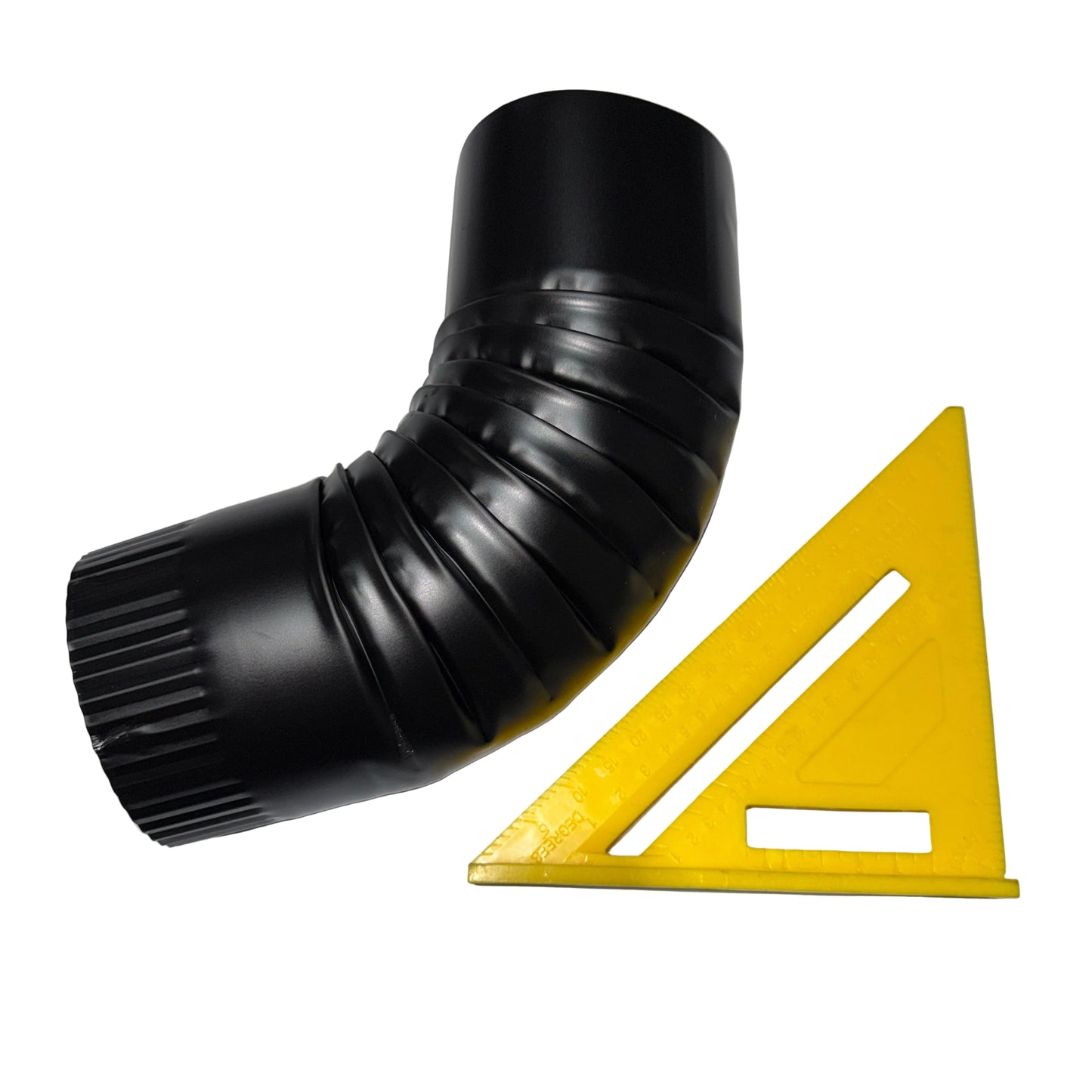 4 inch round aluminum downspout elbow 75 degree corrugated ribbed finish professional grade powder coated gutter bend fitting - GutterAll Damascus Oregon