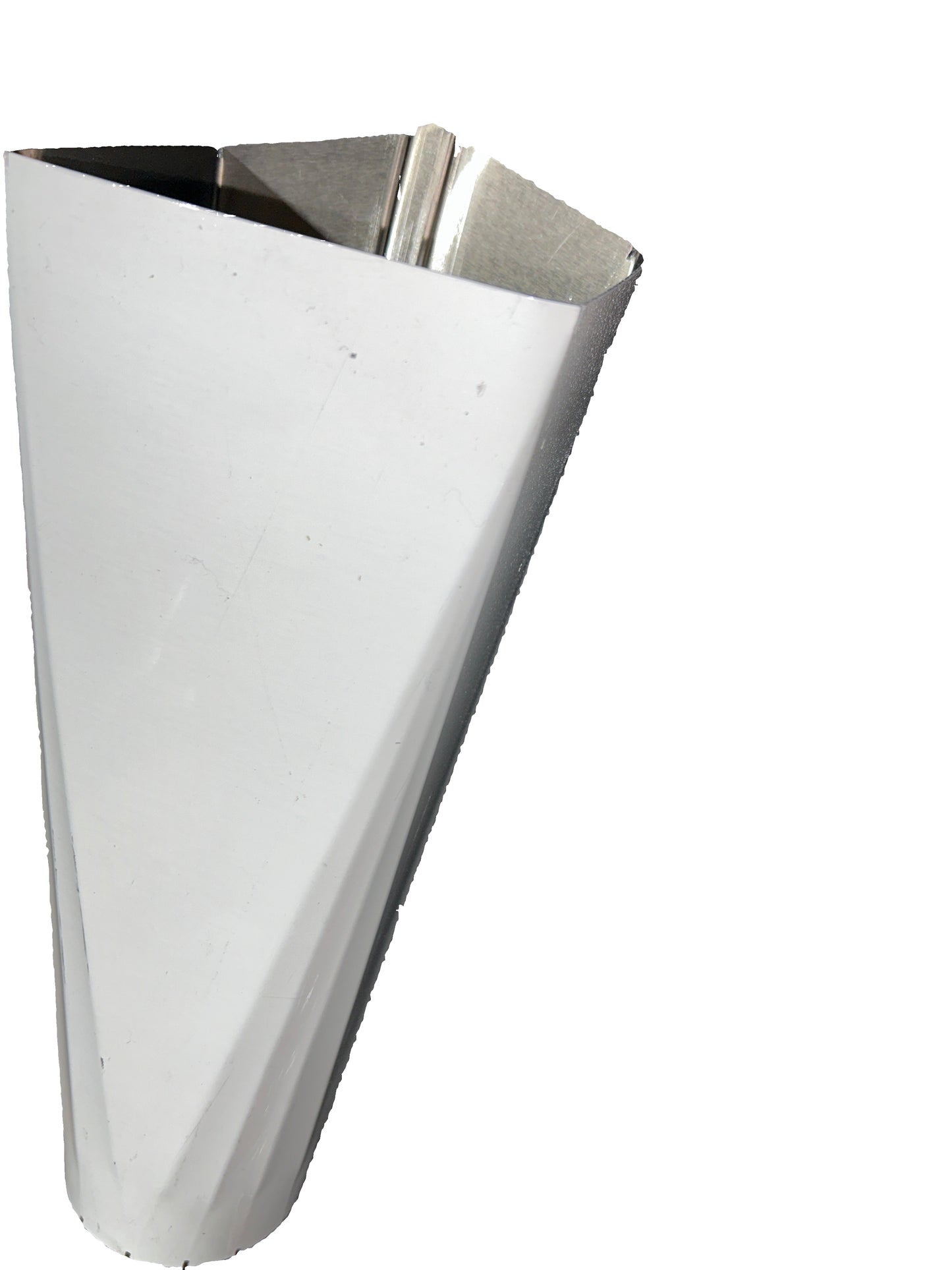 80 Deg. White 3x4" to 3" Downspout Reducer