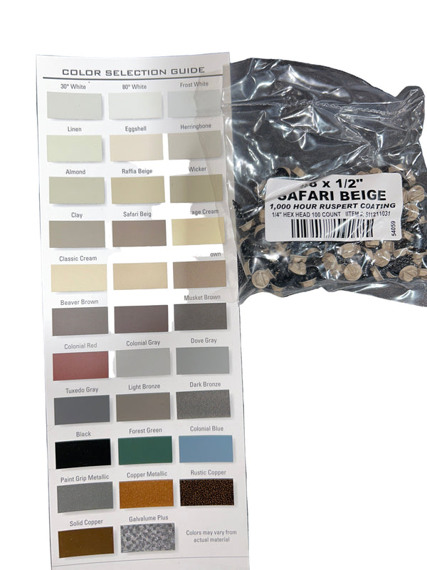 Professional #8 Hex Aluminum Zip Screws – Ruspert Coated | 25+ Color Options | Bulk