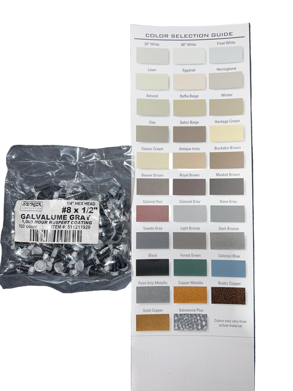 Professional #8 Hex Aluminum Zip Screws – Ruspert Coated | 25+ Color Options | Bulk