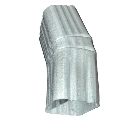 Professional 2x3 Aluminum Downspout Elbow 22.5 Degree Type A showing ribbed construction and smooth interior