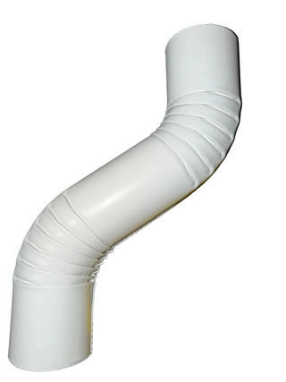 Buy white 3" Round Double Offset 6" Aluminum Downspout Extension White Professional Grade Gutter