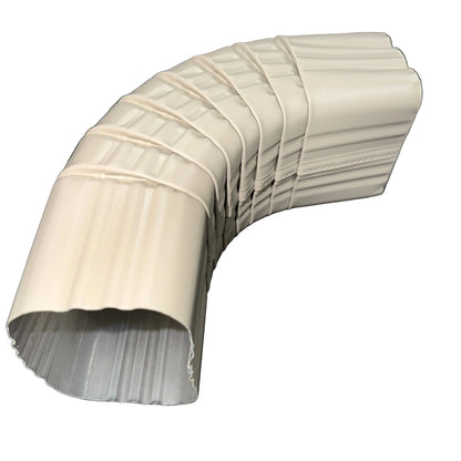 3x4 aluminum downspout elbow 75 degree Type A Style A corrugated ribbed clay brown gutter bend fitting professional grade rectangular profile high capacity drainage tight spaces deep fascia - GutterAll Damascus Oregon