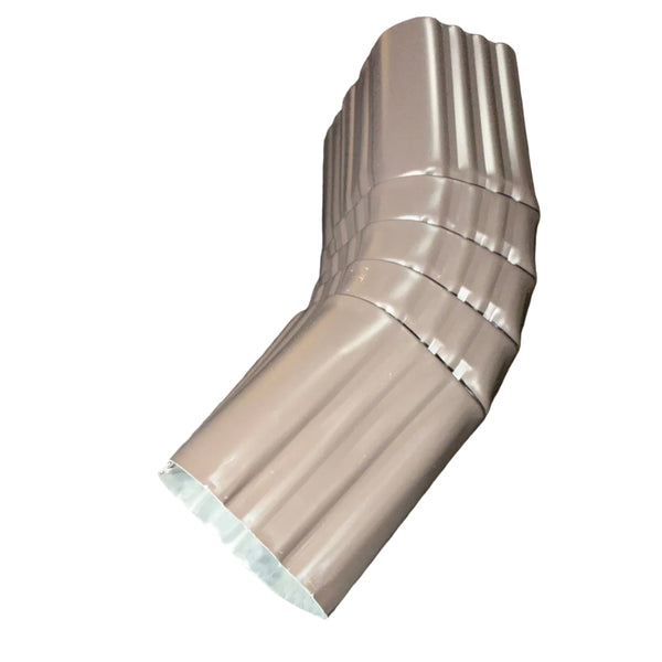 Professional 2x3 inch downspout elbow with 45 degree Type A ribbed aluminum construction. Superior strength, optimal water flow, 25+ colors. Damascus OR + nationwide shipping.
