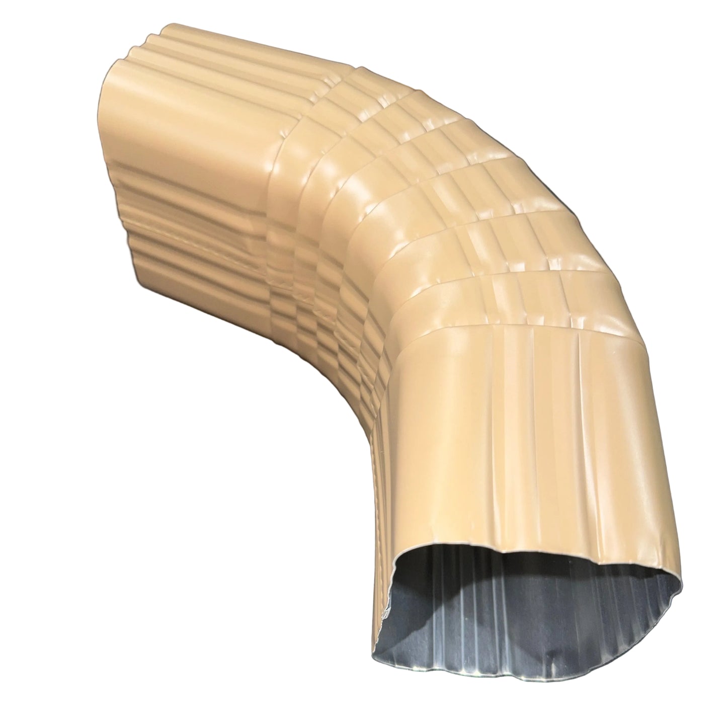 3x4 aluminum downspout elbow 75 degree Type A Style A corrugated ribbed clay brown gutter bend fitting professional grade rectangular profile high capacity drainage tight spaces deep fascia - GutterAll Damascus Oregon