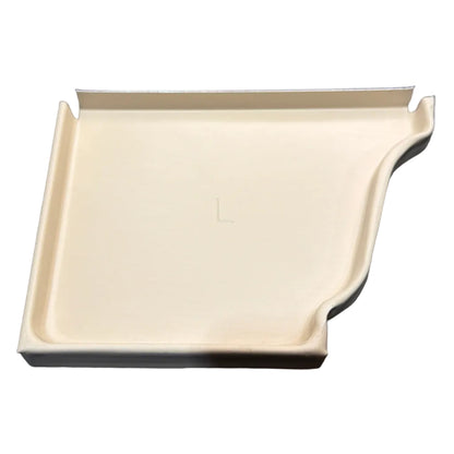 5K aluminum gutter left end cap K-style ogee profile shown for residential installation in Damascus OR – Gutter All contractor supply