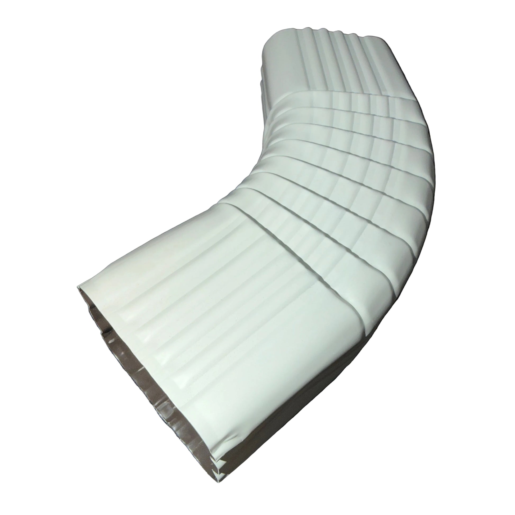 4x5 aluminum downspout elbow 75 degree Type B corrugated ribbed charcoal gray large capacity commercial gutter bend fitting professional grade rectangular profile sharp angle - GutterAll Damascus Oregon
