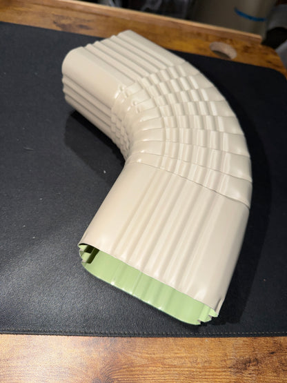 3x4" 75-Degree Downspout Elbow – Type B Corrugated Aluminum (25+ Colors)