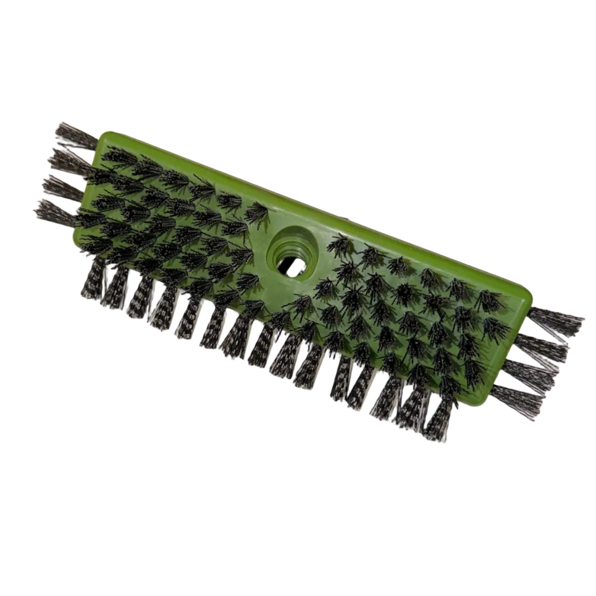Gutterglove gutter guard cleaning brush green plastic 3-sided black bristles extension pole mount GutterAll Damascus Oregon