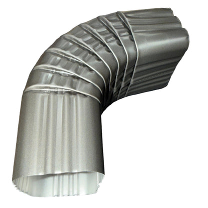 3x4 aluminum downspout elbow 75 degree Type A Style A corrugated ribbed clay brown gutter bend fitting professional grade rectangular profile high capacity drainage tight spaces deep fascia - GutterAll Damascus Oregon