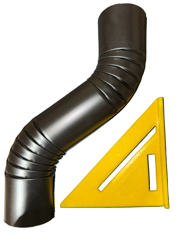 3" Round Double Offset 6" Aluminum Downspout Extension White Professional Grade Gutter