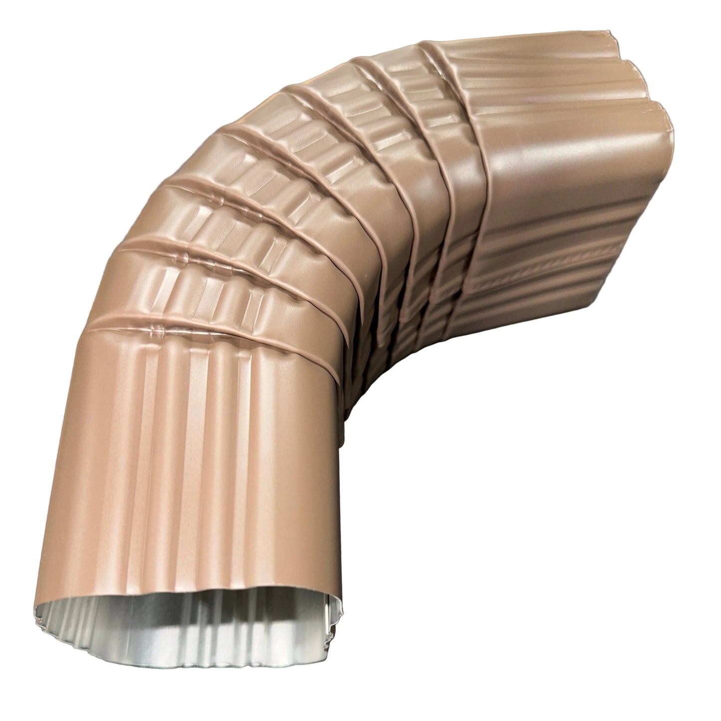 3x4 aluminum downspout elbow 75 degree Type A Style A corrugated ribbed clay brown gutter bend fitting professional grade rectangular profile high capacity drainage tight spaces deep fascia - GutterAll Damascus Oregon