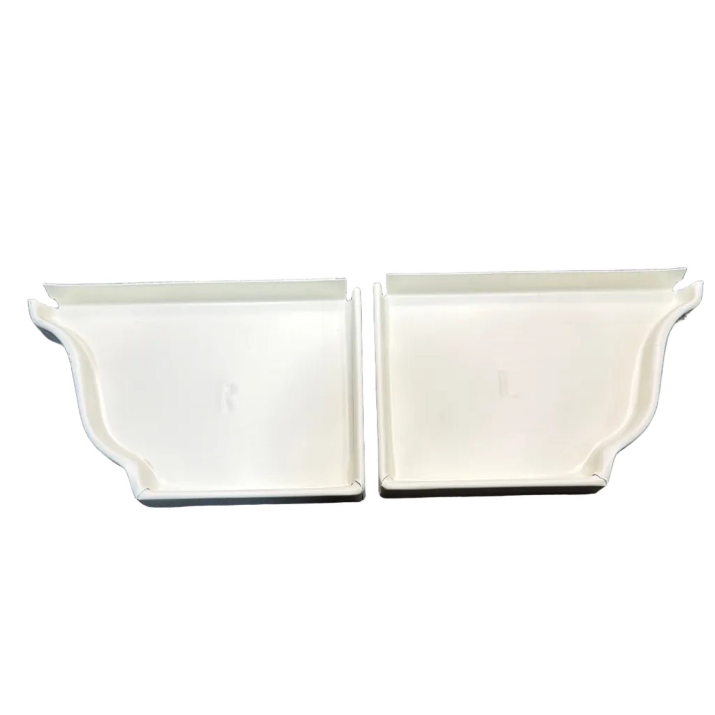 5K aluminum gutter end cap for 5-inch K-style gutters. Stops leaks permanently. 30 factory colors. Left, right, pairs, contractor bulk packs. Damascus OR.