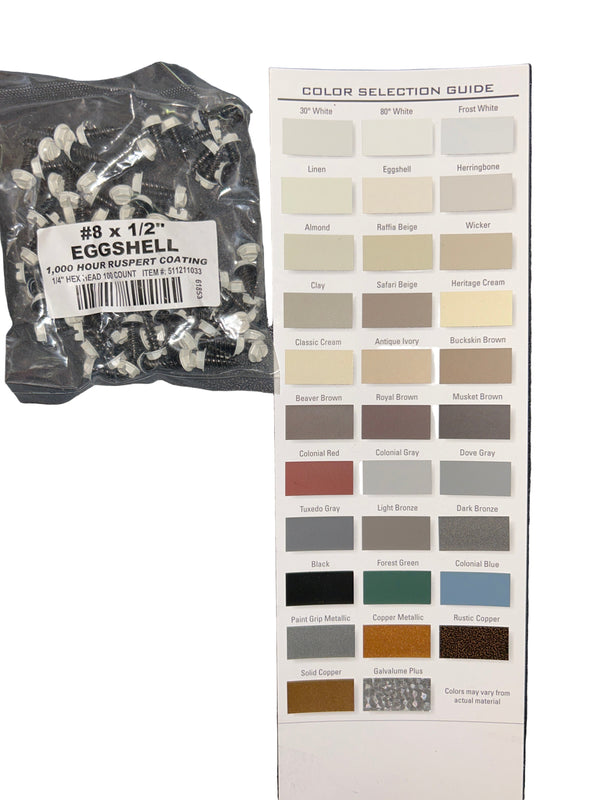 Professional #8 Hex Aluminum Zip Screws – Ruspert Coated | 25+ Color Options | Bulk