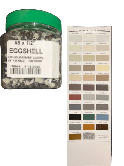 #8 x 1/2" Hex Zip Screws | Aluminum Head | 30 Colors | Damascus OR